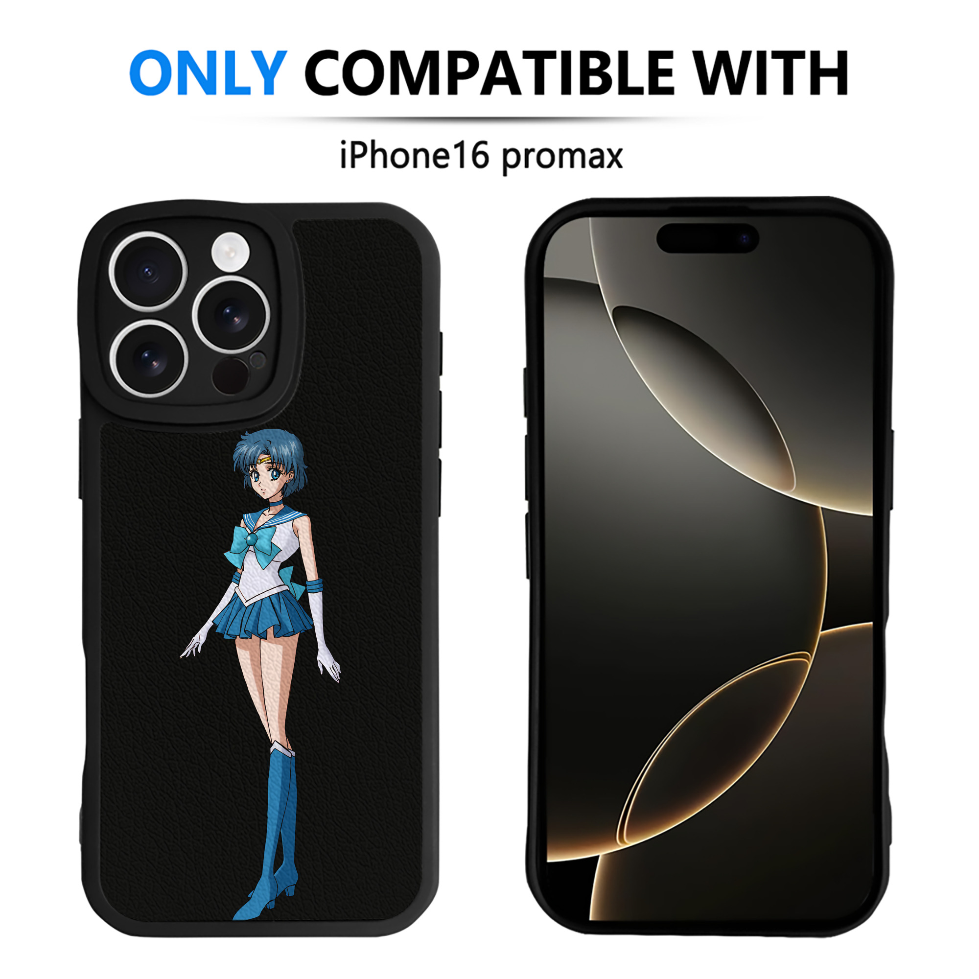 （画像用） 美少女戦士セーラームーン 水野 亜美 みずの あみ Sailor Moon Mizuno Ami 【iPhone 16シリーズ対応】シリコンスマホケース（レザー調） 材質：シリコン